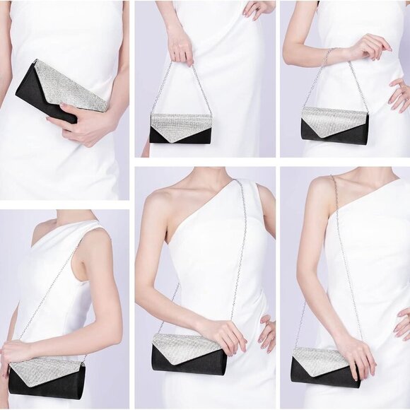 Rhinestone Clutch Purse Velvet Small Evening Bag Wedding Party Gift - Picture 2 of 5